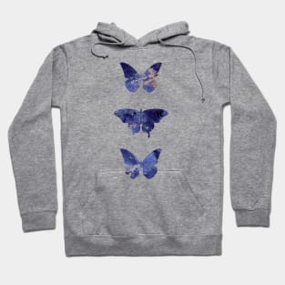 Butterflies Navy and Blush Pink Stone Hoodie